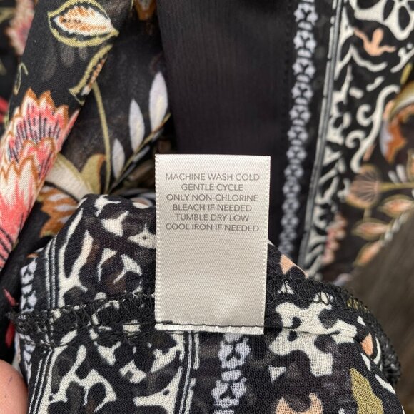 Christopher & Banks Kimono Style Floral Print Lightweight Fabric Top Size L - Picture 9 of 11